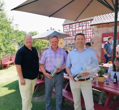 Hermann E. Hein (MU-Kreisvorsitzenden), Bernd Obst (1. Brgermeister Cadolzburg), Matthias Diel (Landrat)